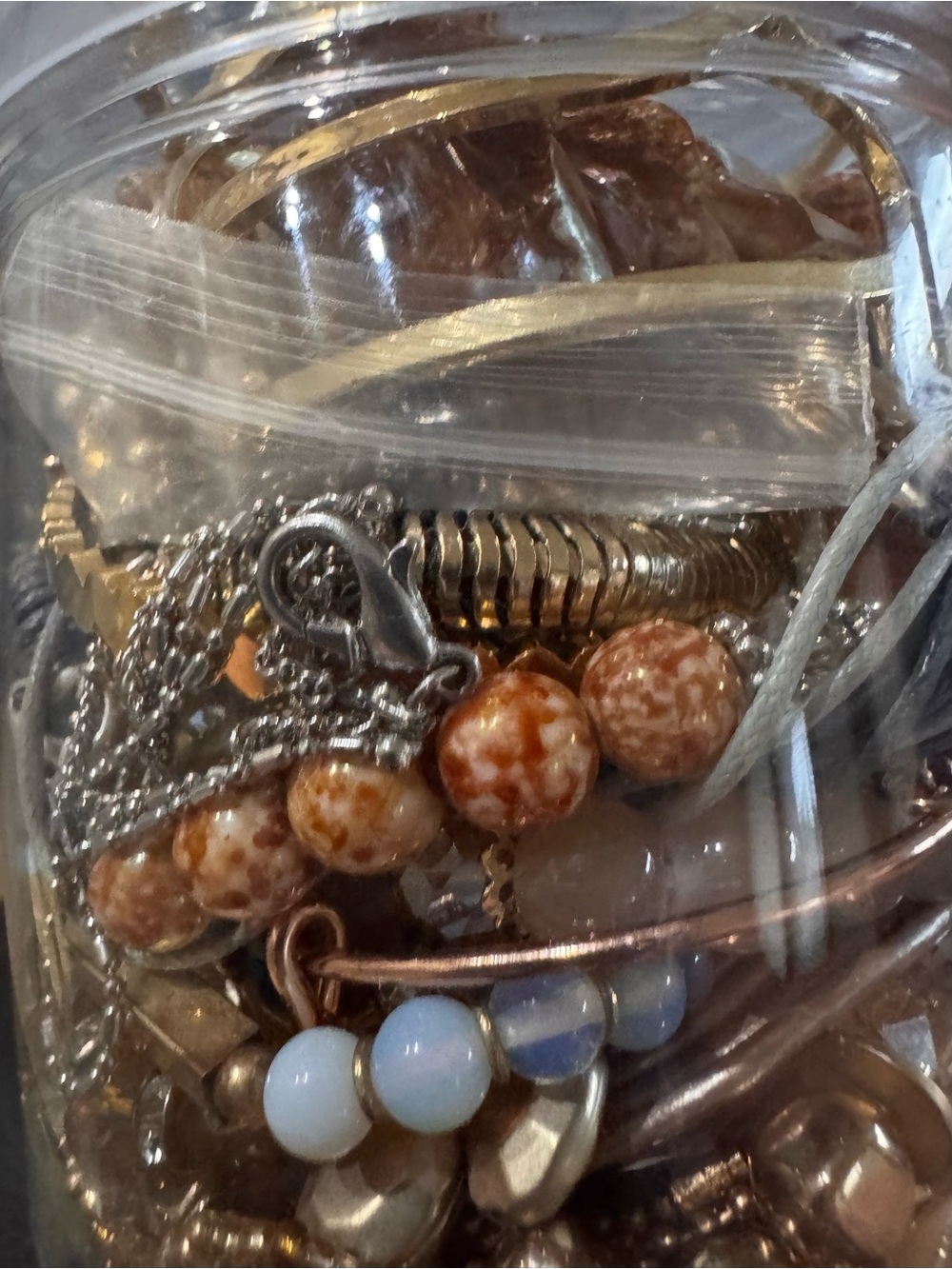 Peaches and Cream Warm tones Mystery Jewelry Jar